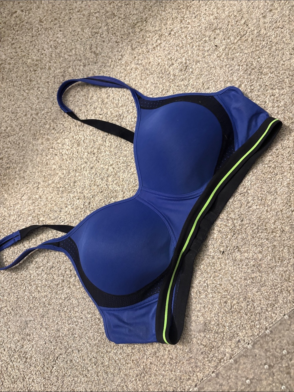 Blue, Black & Lime Trim sports bra